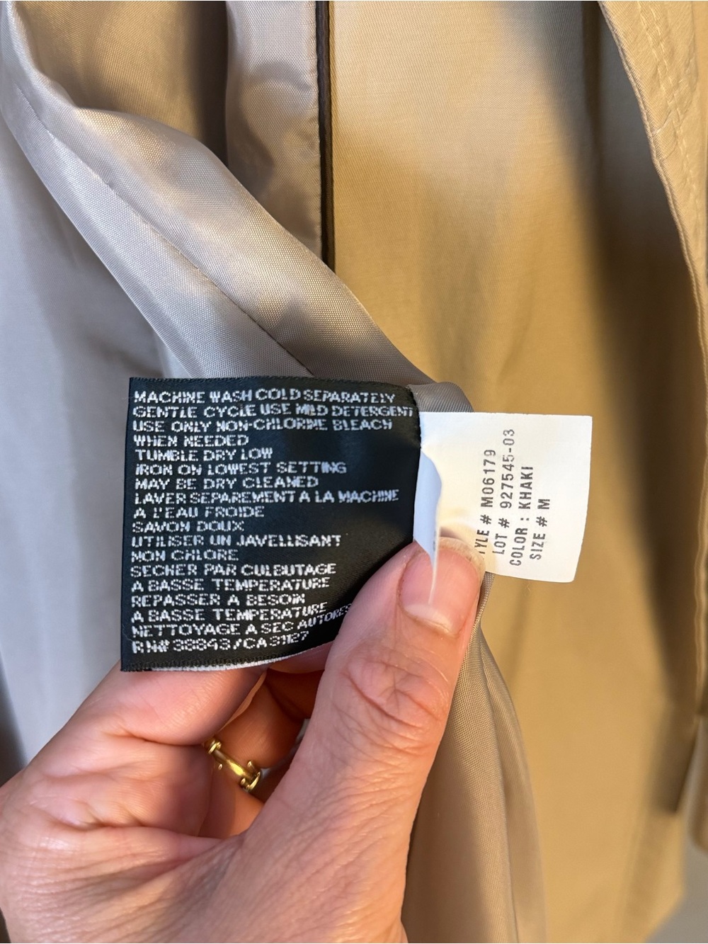 DKNY Kahki Double-Breasted Trench Coat size Medium - Picture 11 of 15